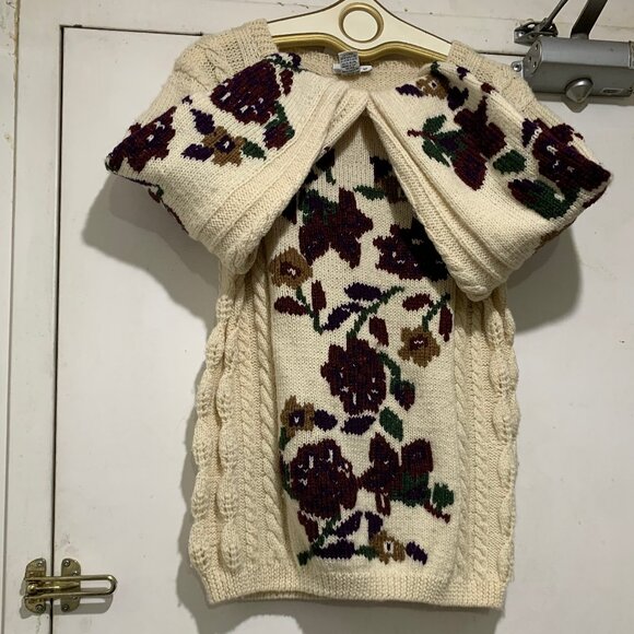 VINTAGE ROUIE FLORAL KNIT WOOL SWEATERS SIZE S - Picture 9 of 10